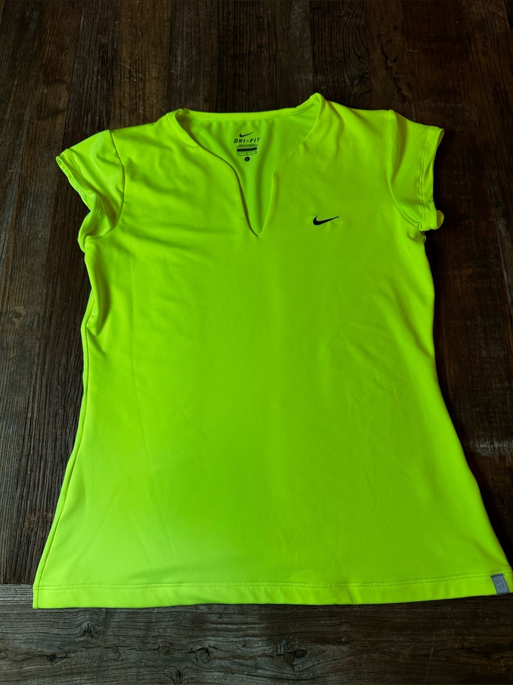 Nike Women’s Neon Lime Short Sleeve Dri-FIT Top